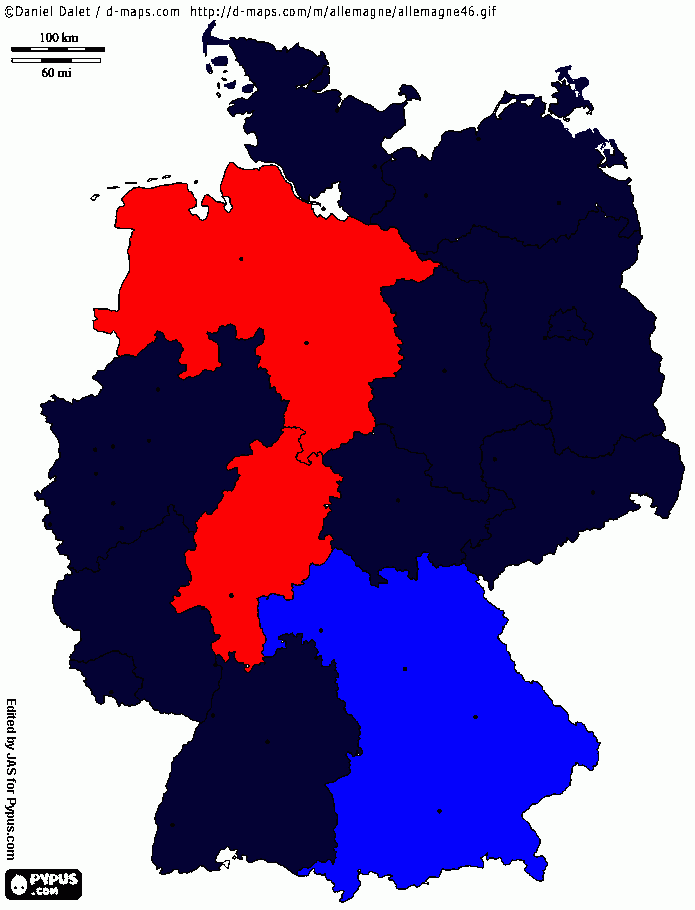 MAPA ALEMANIA para colorear