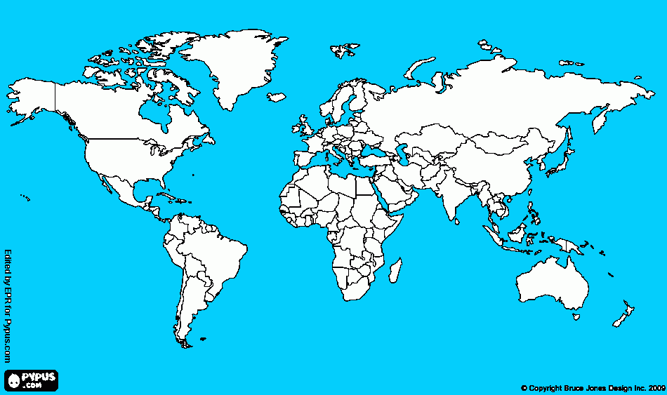 mapa continente para colorear