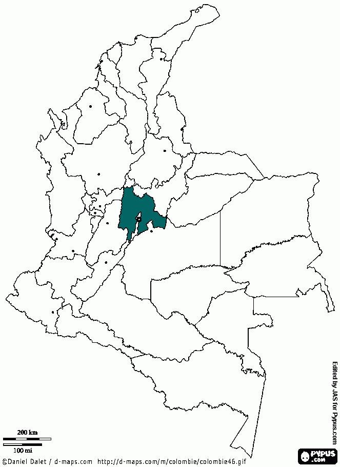 mapa cundinamarca para colorear