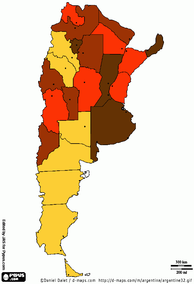 mapa de argentina,clase 20 para colorear