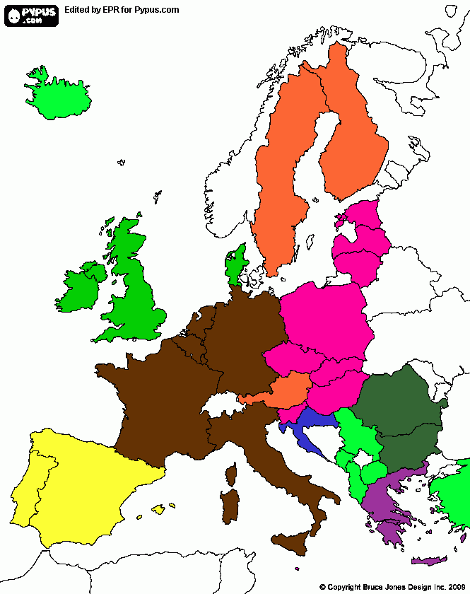 mapa de la UE para colorear