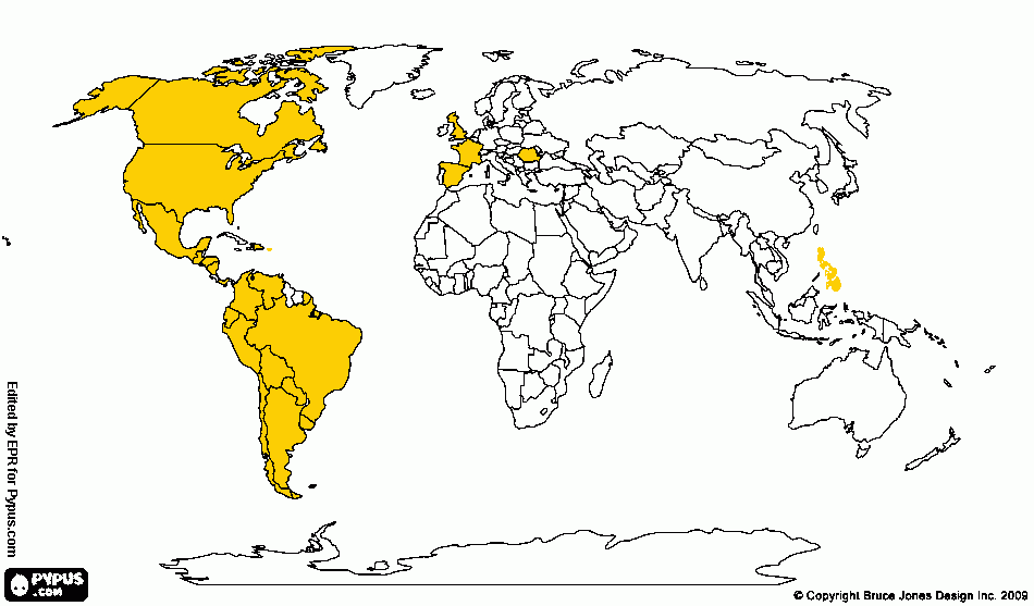 MAPA DE MIS SEGUIDORES para colorear