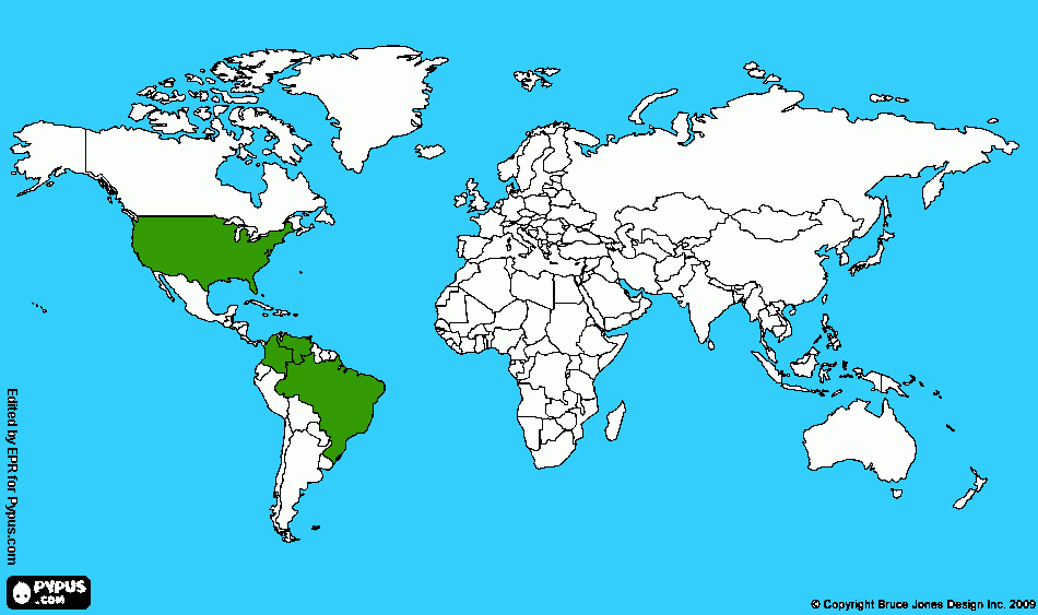 mapa de paises visitados para colorear