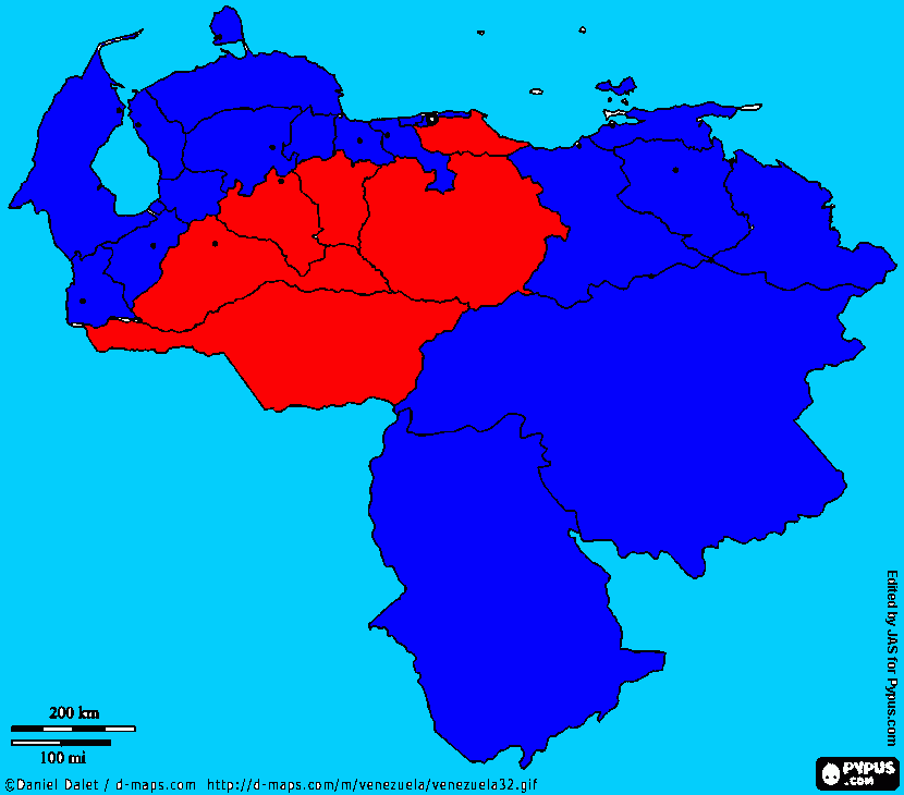 Mapa de Venezuela xD para colorear