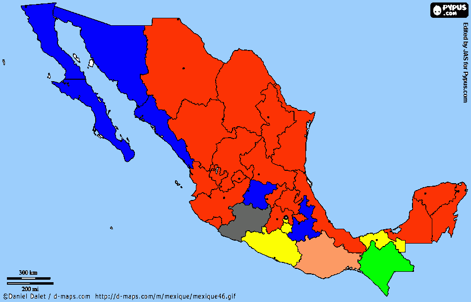 mapa electoral para colorear