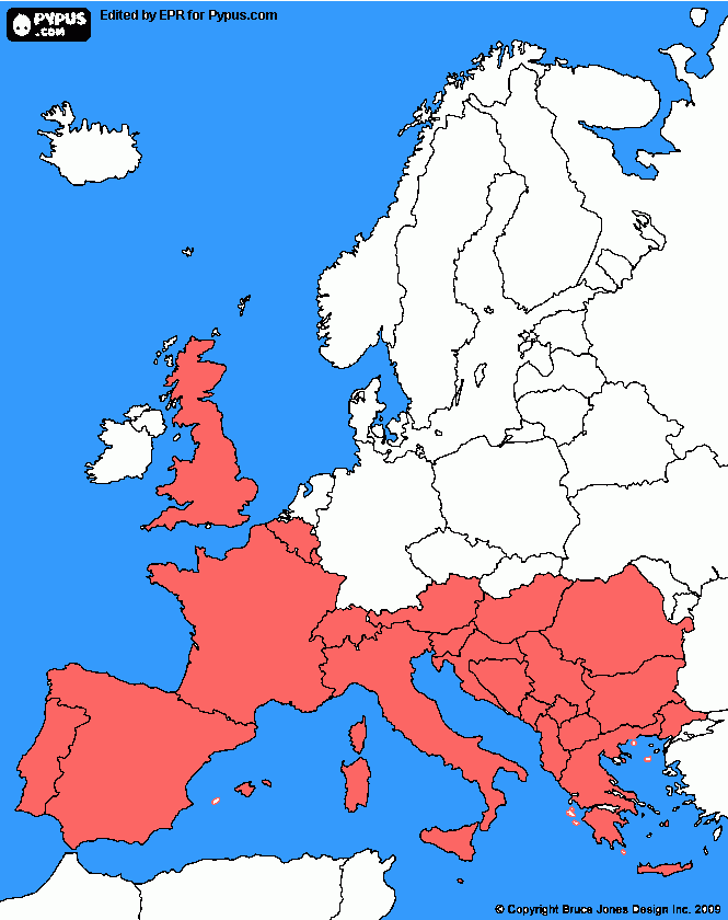 mapa europa imperio romano para colorear
