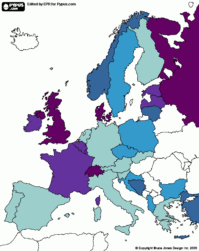 mapa europa precios para colorear