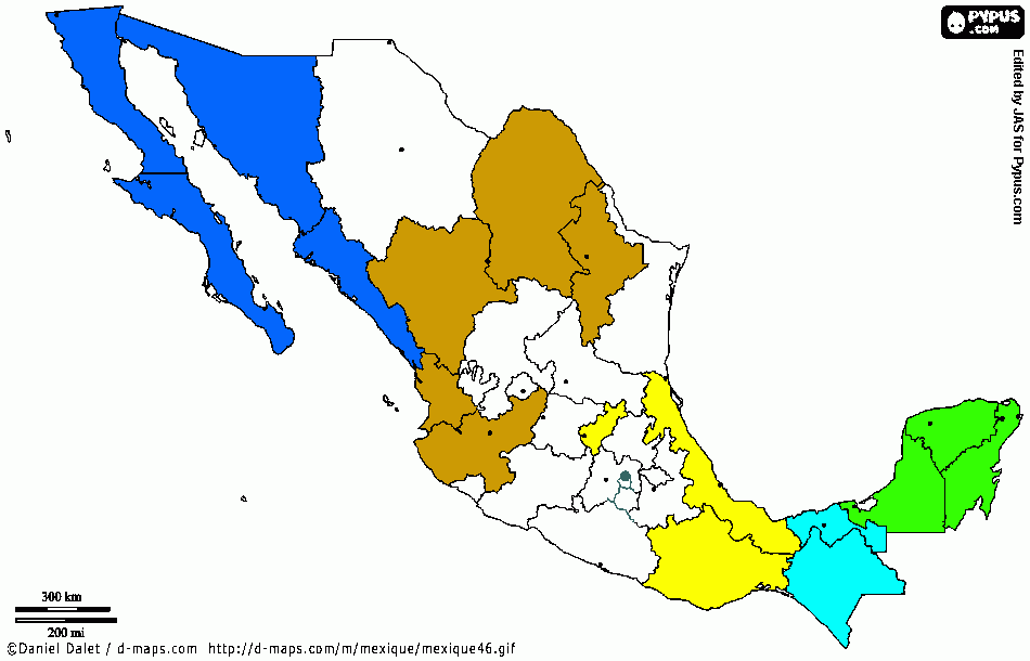 Mapa Foráneos para colorear