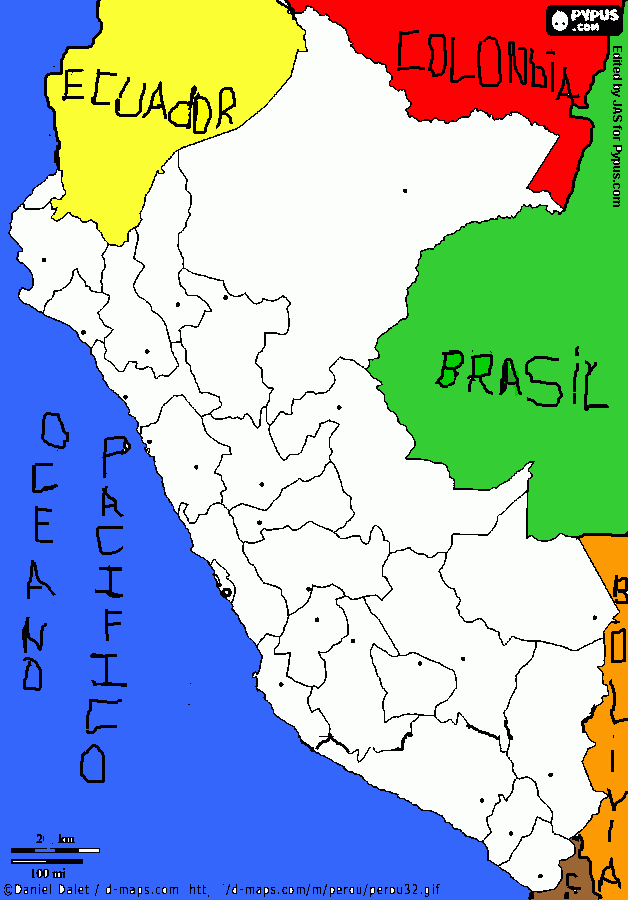 MAPA FRONTERISO para colorear