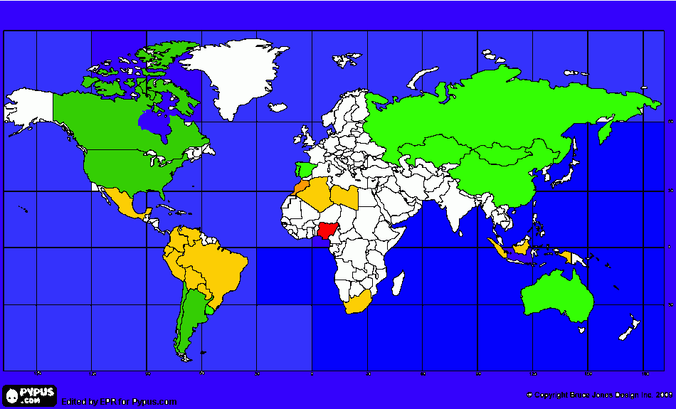mapa idh para colorear
