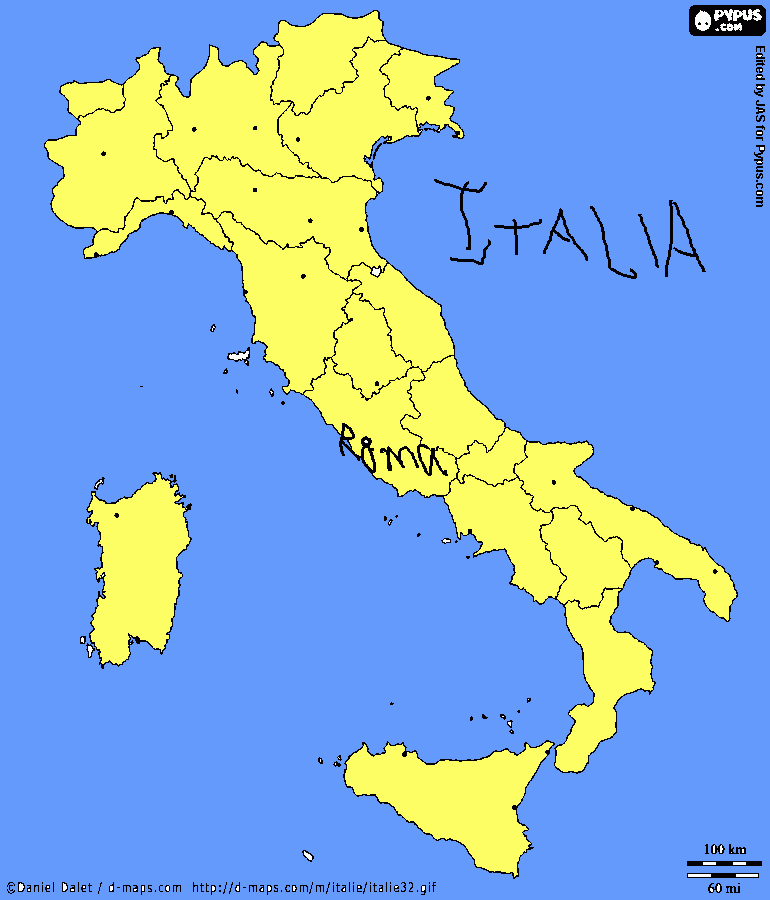 mapa italia para colorear