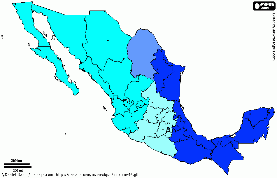 Mapa Motec para colorear
