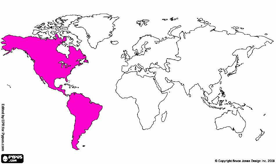 Mapa mundi : Colibri para colorear