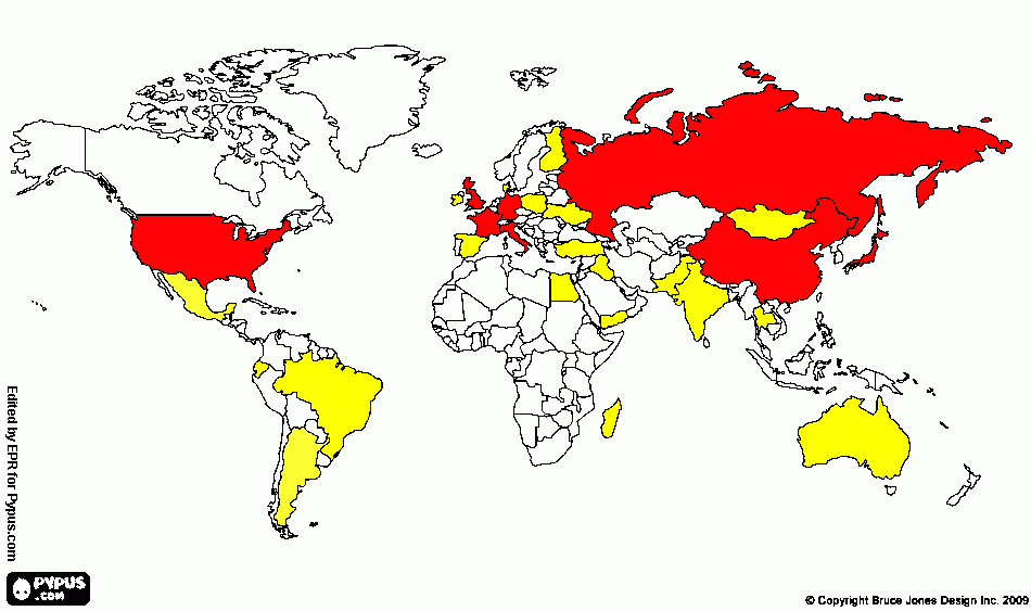 Mapa Mundial para colorear