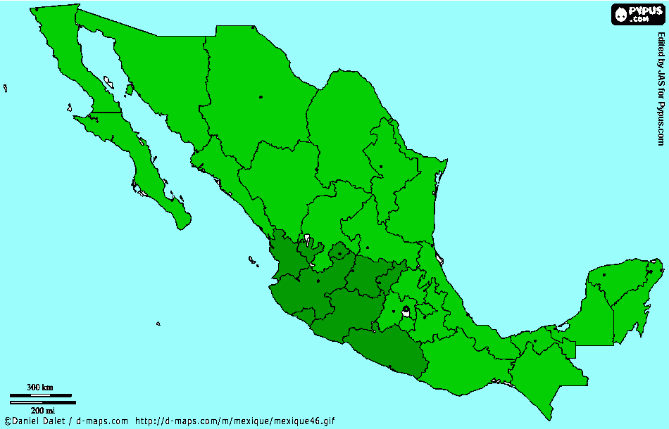 Mapa México Rhosonics para colorear