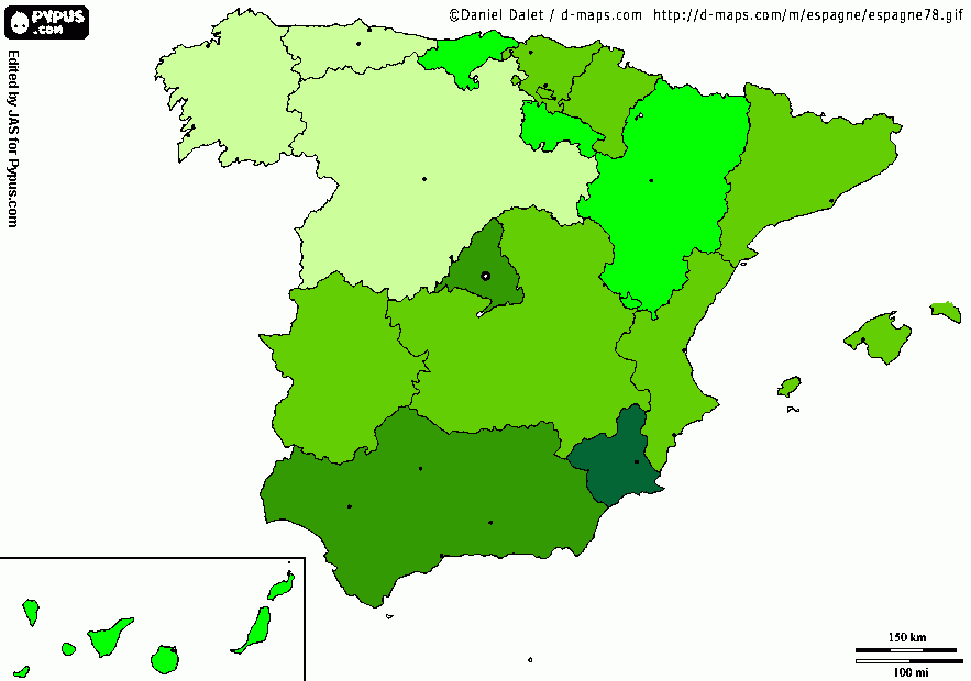 Mapa Natalidad para colorear