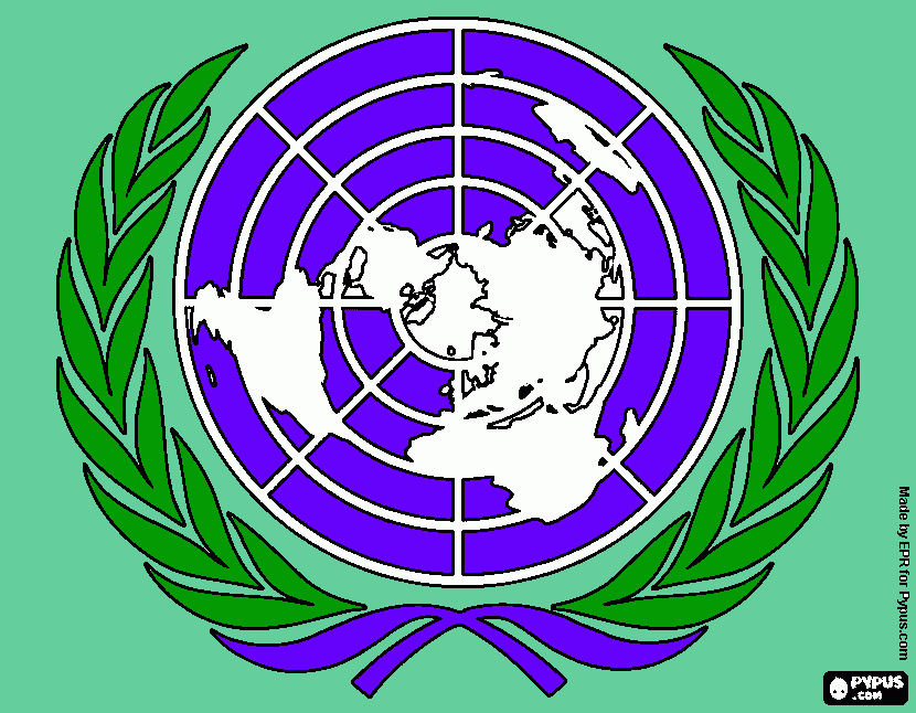 mapa ONU para colorear