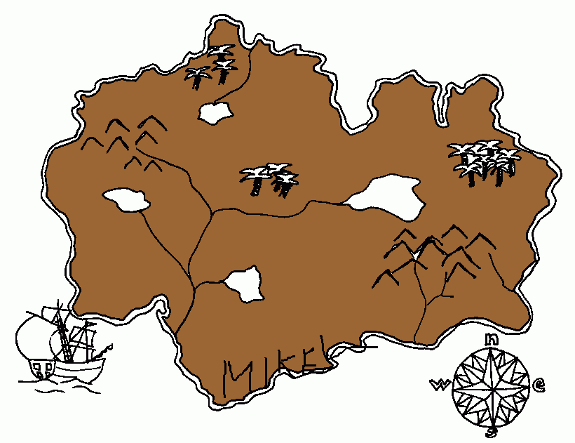 mapa pirata para colorear