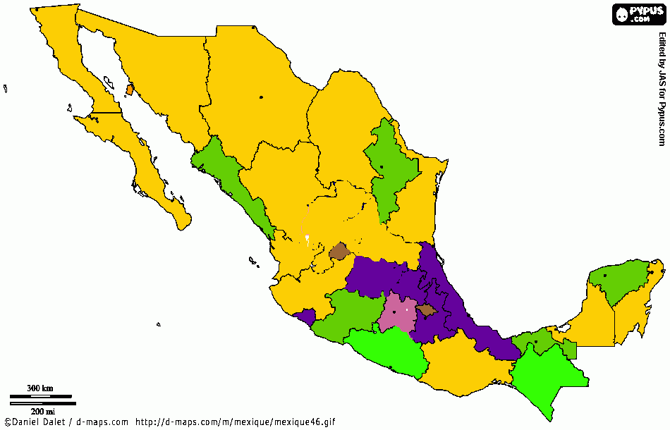 Mapa población para colorear