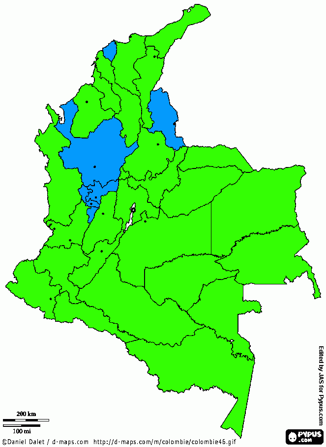 mapa politico de colombia elecciones 2022 para colorear