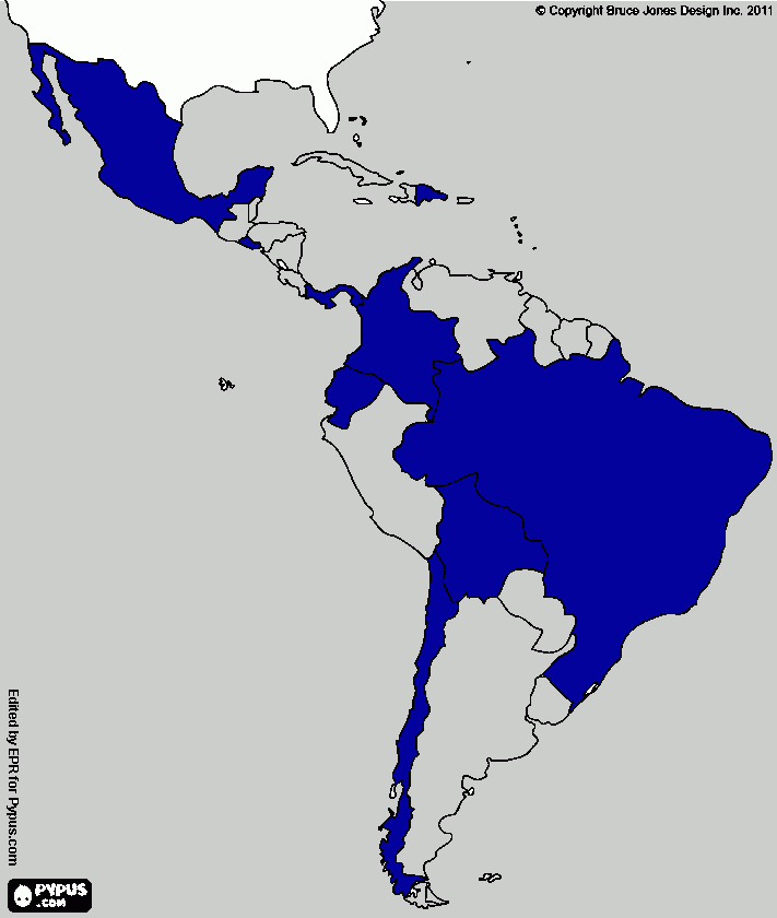 mapa presencia GCG para colorear