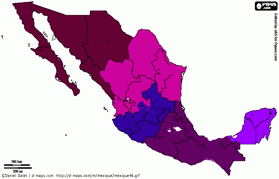 mapa regionalizado  para colorear