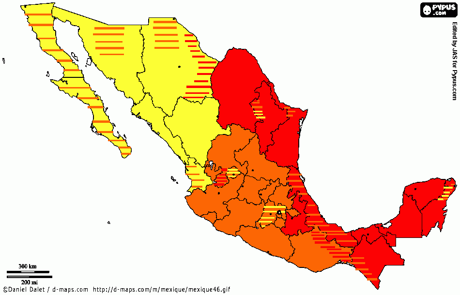 mapa sdr méxico para colorear