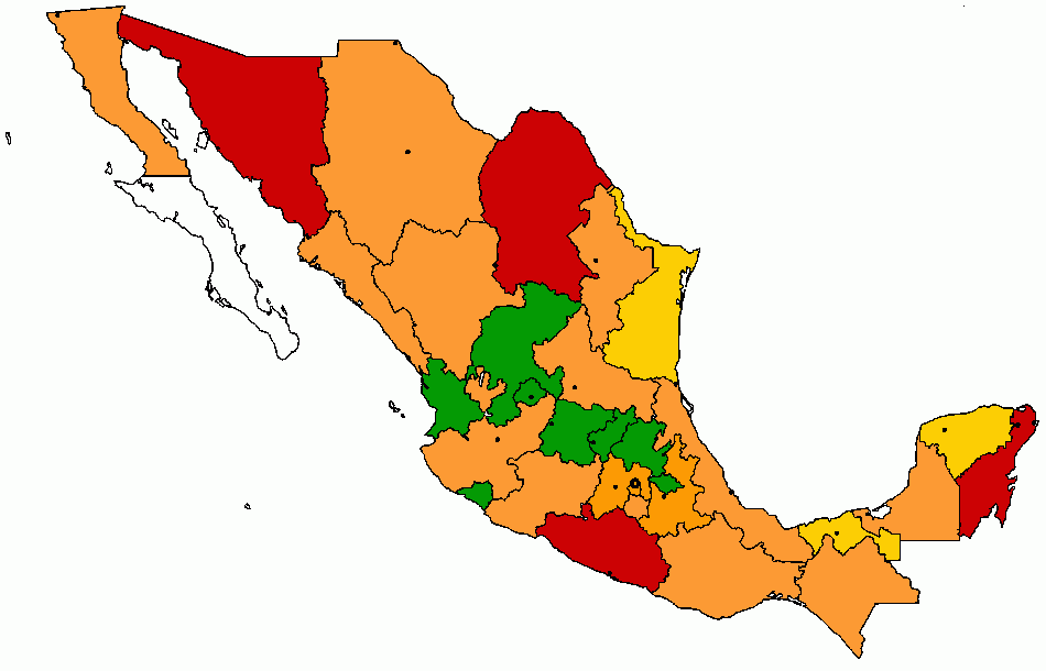 mapa semaforo actualizado 10 enero 2022 para colorear