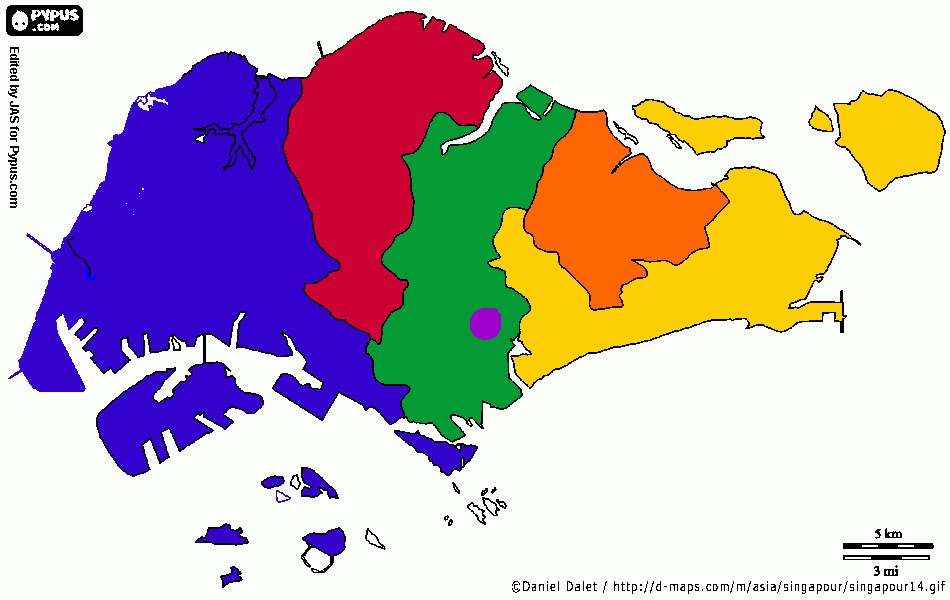 mapa singapur para colorear