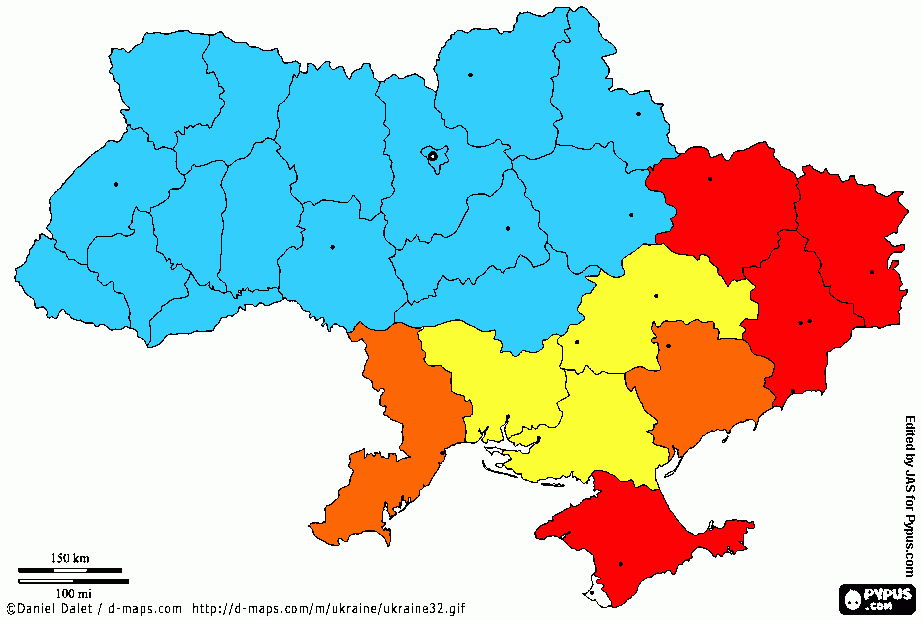 mapa ucrania para colorear