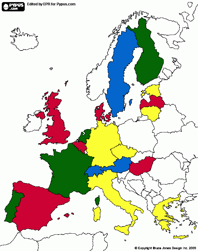 mapa ue para colorear