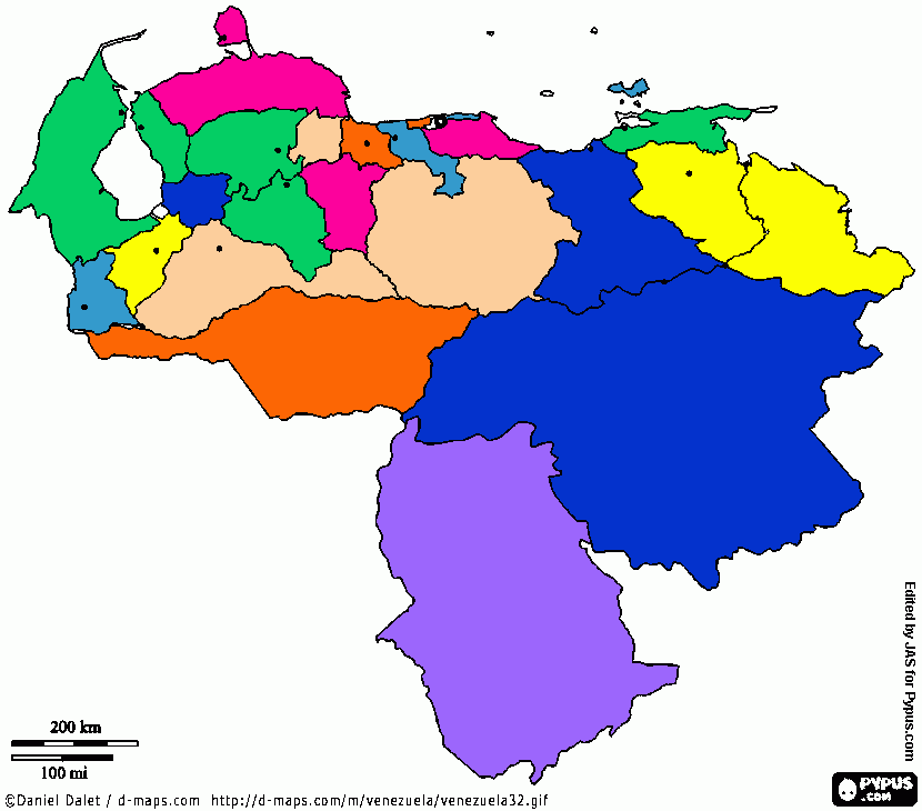 mapa venezuela contabilidad para colorear