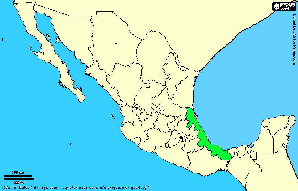 mapa veracruz para colorear