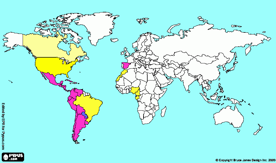 Mapamundi mudo para colorear