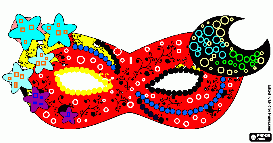 Marcara de carnaval  para colorear