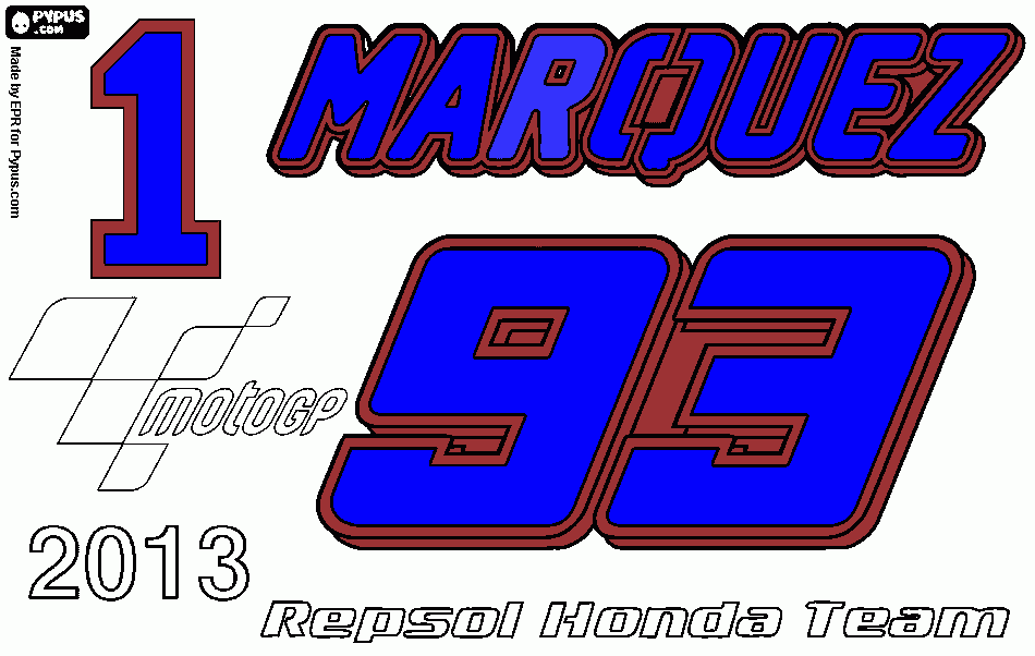 marcjuez el numero 1 para colorear