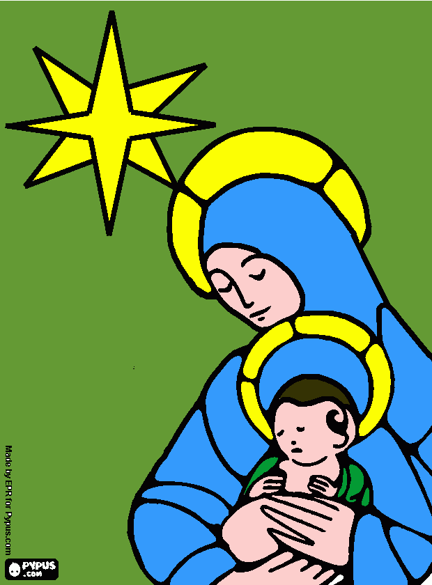 maria auxiliadora para colorear
