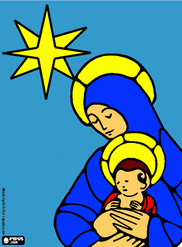 maria y jesus II para colorear