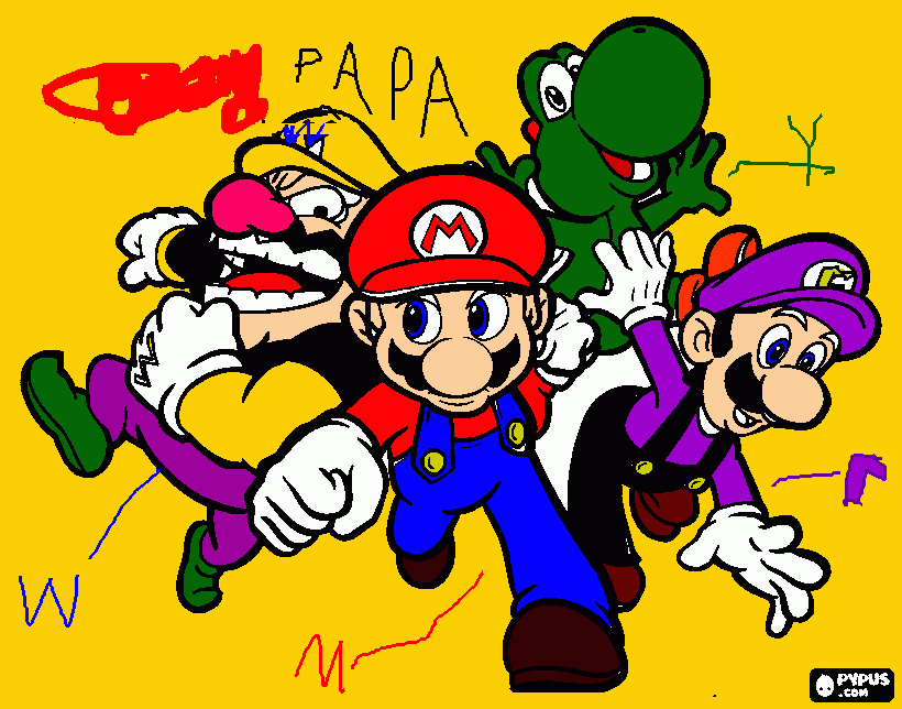 mario 64 para colorear