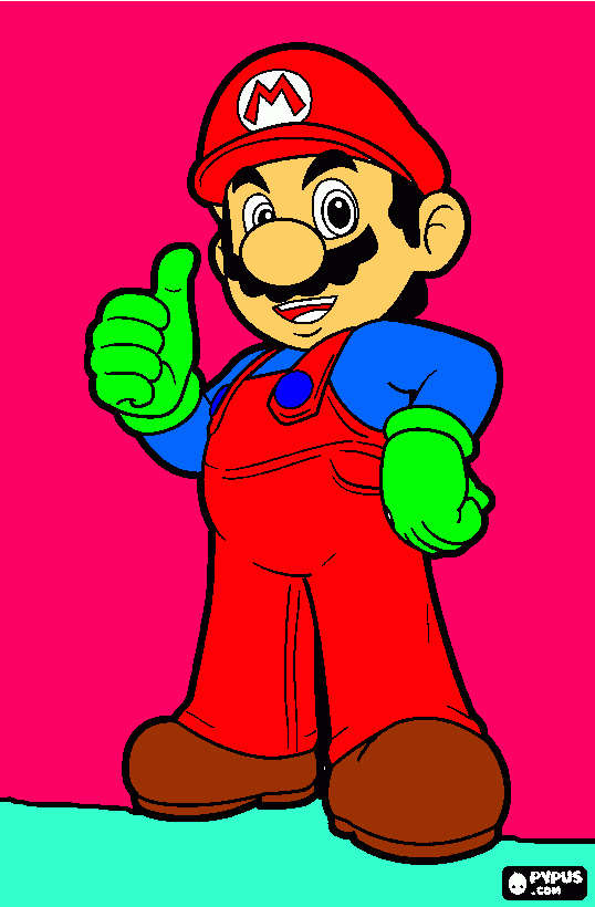 mario brons para colorear