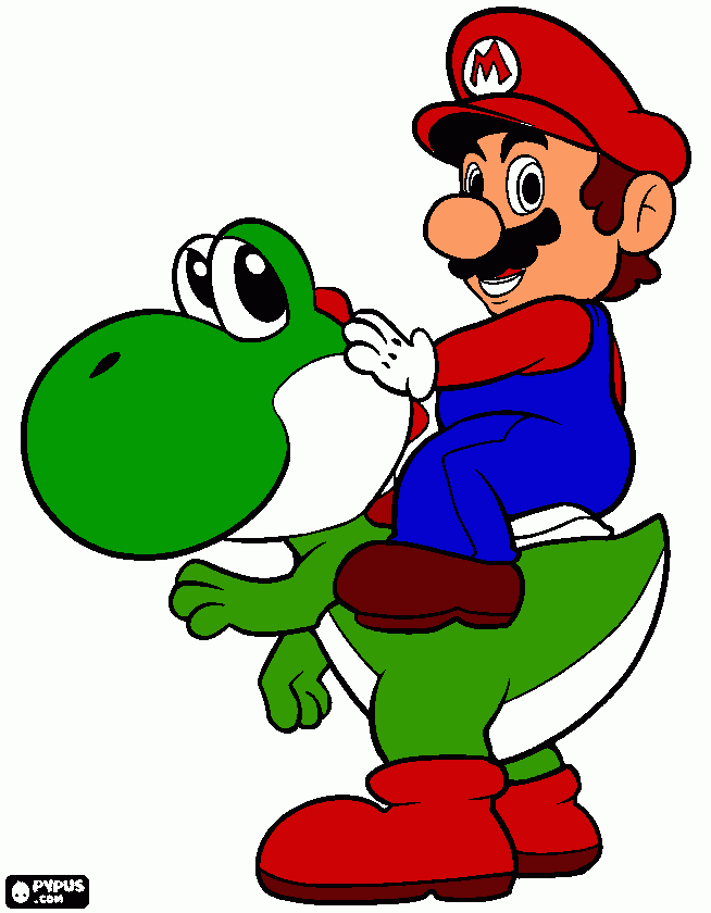 mario bros con joshi para colorear