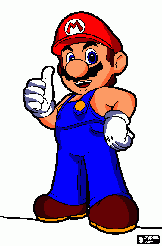 mario chingon para colorear