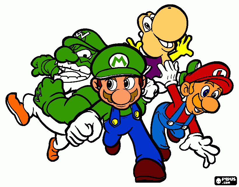 mario es luigi luigi es mario wario es yoshi yoshi es wario para colorear