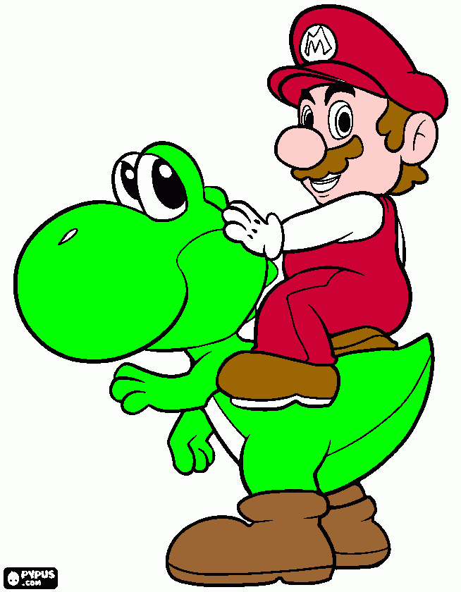 mario y jossy para colorear