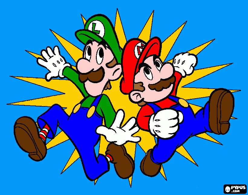 Mario y Luigi Compañeros en el Tiempo para colorear