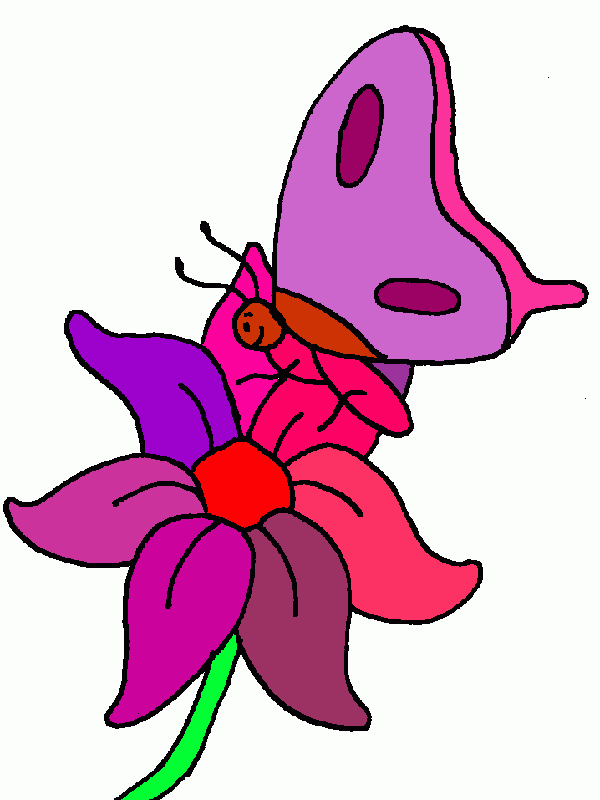 mariposa de colores fuertes para colorear