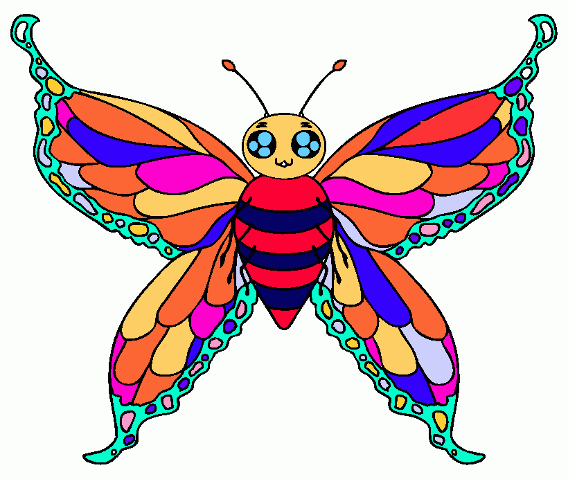 Mariposa de colores para colorear
