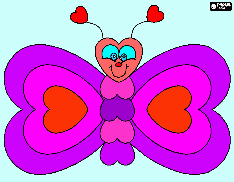 mariposa de corazon para colorear