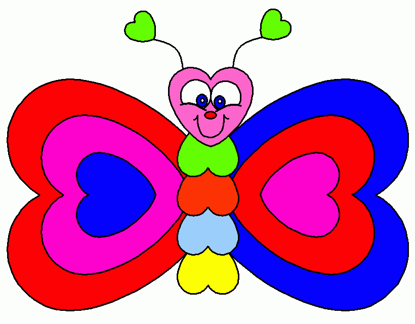 Mariposa en color para colorear