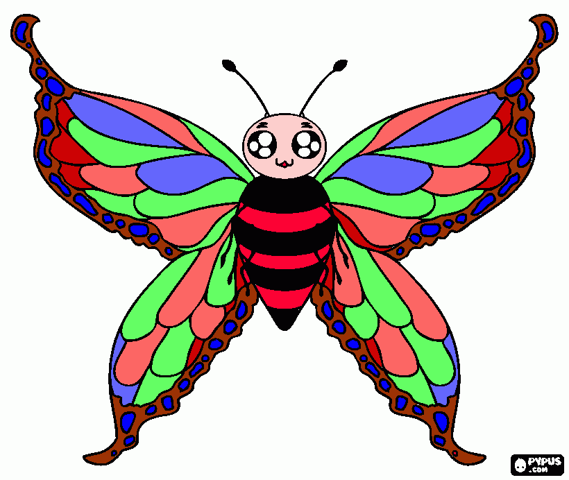 mariposa simpatica para colorear